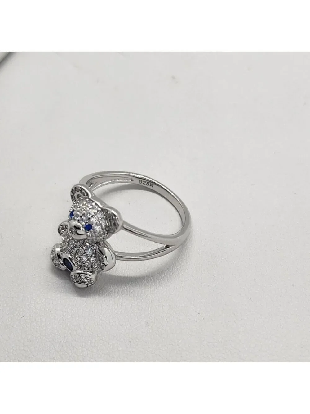 Brand New Sterling Silver 925 Teddy Bear Ring